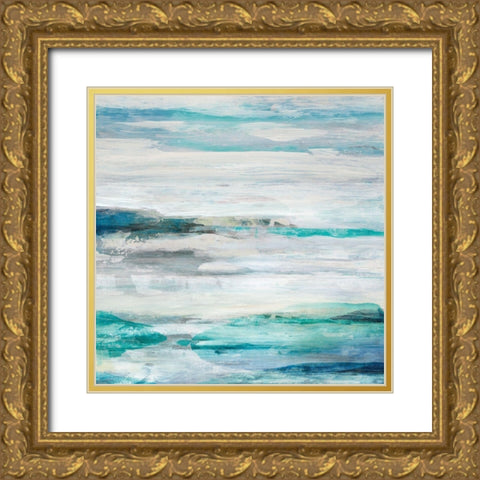 Sea Foam II Gold Ornate Wood Framed Art Print with Double Matting by Woods, Maya