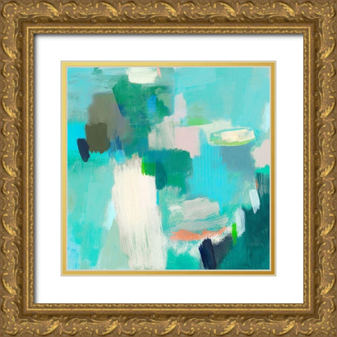 Cerulean II Gold Ornate Wood Framed Art Print with Double Matting by Woods, Maya