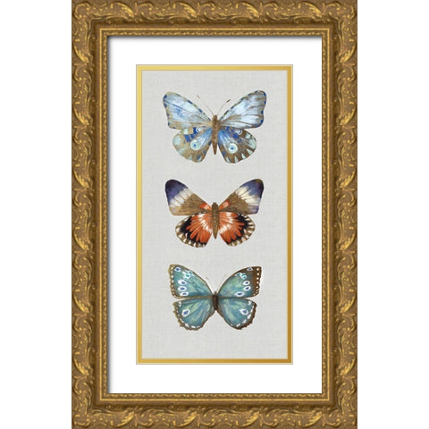 Catching Butterflies I  Gold Ornate Wood Framed Art Print with Double Matting by Woods, Maya