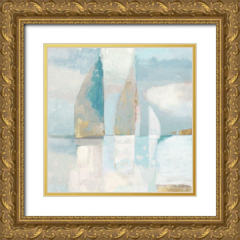 Blue Sails II Gold Ornate Wood Framed Art Print with Double Matting by Woods, Maya