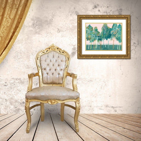 Shawree Forest I Gold Ornate Wood Framed Art Print with Double Matting by Woods, Maya