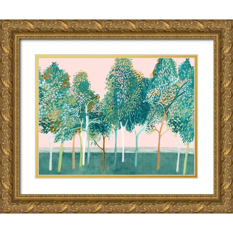Shawree Forest I Gold Ornate Wood Framed Art Print with Double Matting by Woods, Maya