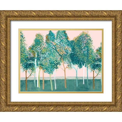Shawree Forest II Gold Ornate Wood Framed Art Print with Double Matting by Woods, Maya