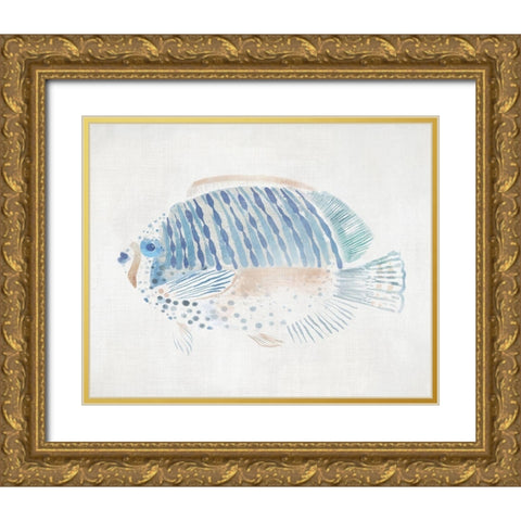 Butterfly Reef Fish  Gold Ornate Wood Framed Art Print with Double Matting by Woods, Maya
