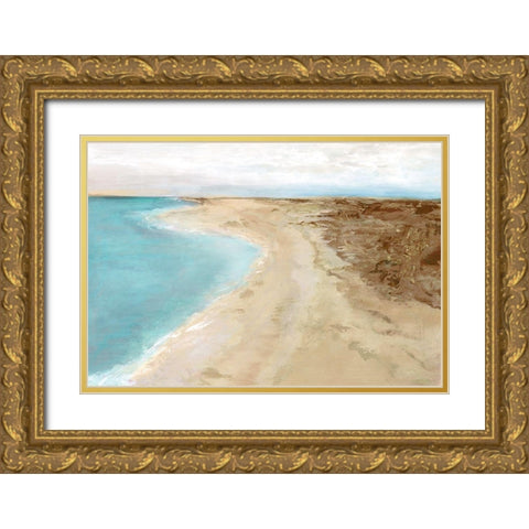 Coastal Stroll II Gold Ornate Wood Framed Art Print with Double Matting by Woods, Maya
