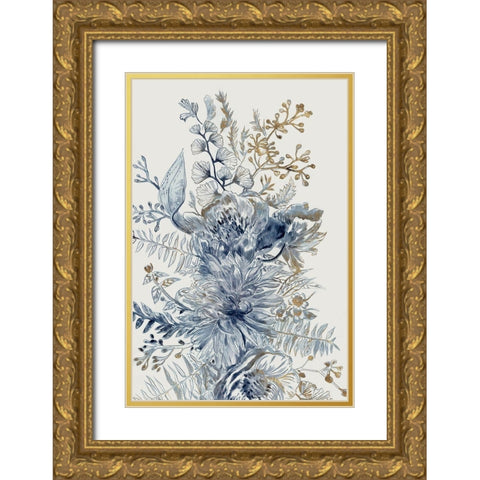 Royal Blue I  Gold Ornate Wood Framed Art Print with Double Matting by Woods, Maya