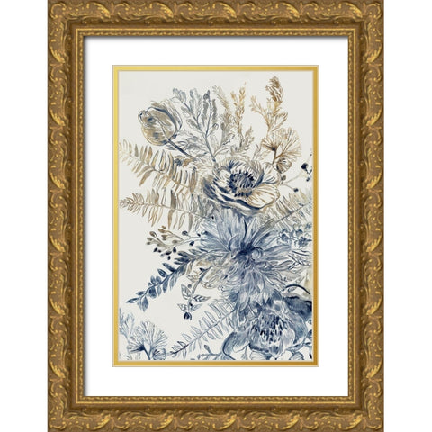 Royal Blue II Gold Ornate Wood Framed Art Print with Double Matting by Woods, Maya