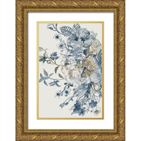 Royal Blue III Gold Ornate Wood Framed Art Print with Double Matting by Woods, Maya
