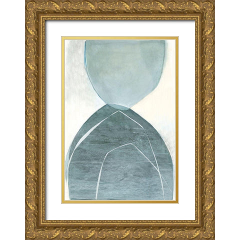Blue Overlay  Gold Ornate Wood Framed Art Print with Double Matting by Woods, Maya