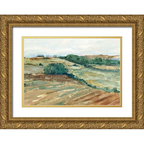 Green Prarie  Gold Ornate Wood Framed Art Print with Double Matting by Woods, Maya