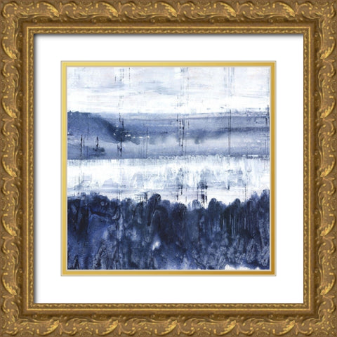 Indigo Landscape  Gold Ornate Wood Framed Art Print with Double Matting by Woods, Maya