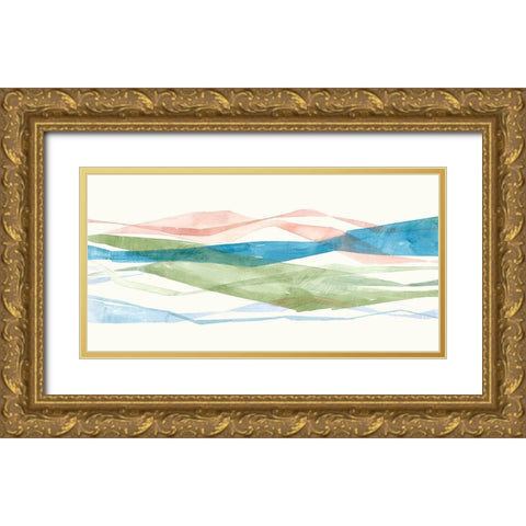Ripples of Blue II  Gold Ornate Wood Framed Art Print with Double Matting by Woods, Maya