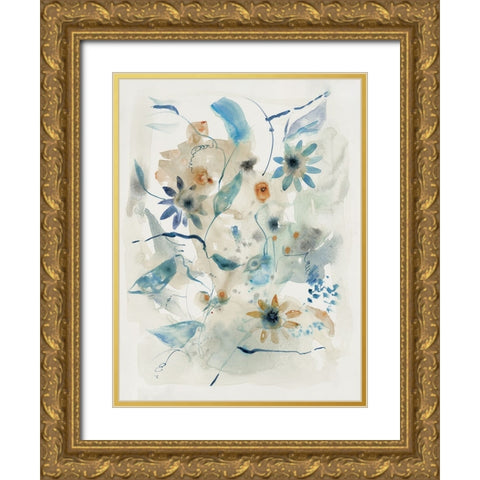Woodland Flora I  Gold Ornate Wood Framed Art Print with Double Matting by Woods, Maya