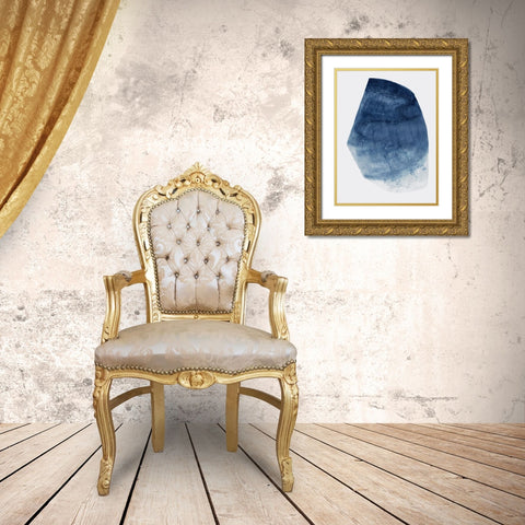 Luminous Blue II  Gold Ornate Wood Framed Art Print with Double Matting by Woods, Maya
