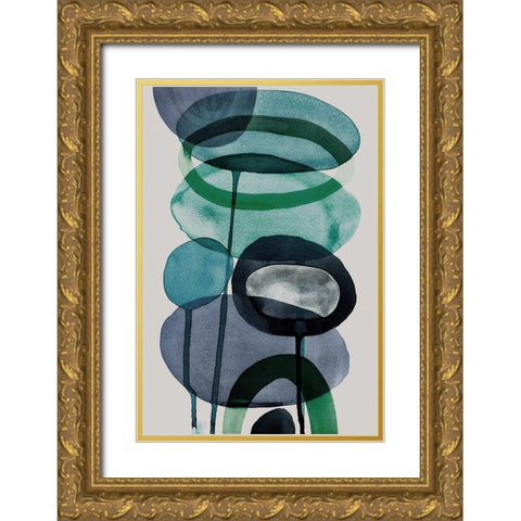 Blue Escape I  Gold Ornate Wood Framed Art Print with Double Matting by Galapon, Nikki