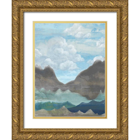 Cloudy Mountains II Gold Ornate Wood Framed Art Print with Double Matting by Ciullini, Andrea