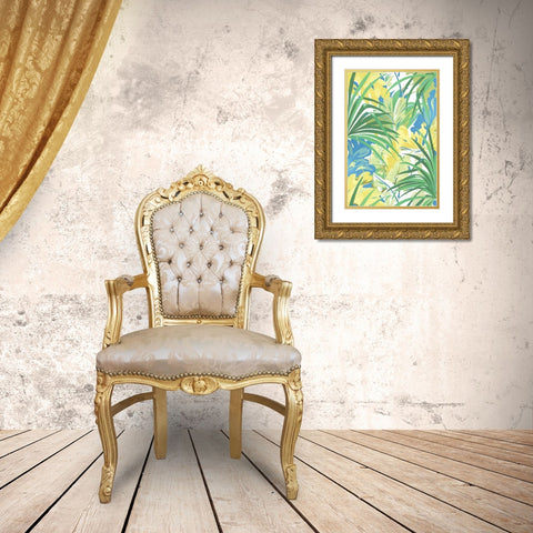 Tropical Flowers II  Gold Ornate Wood Framed Art Print with Double Matting by Egan, N.H.