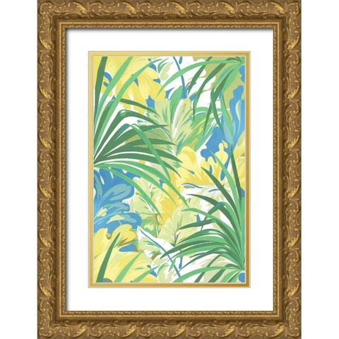 Tropical Flowers II  Gold Ornate Wood Framed Art Print with Double Matting by Egan, N.H.