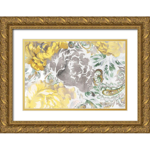 Chrysanthemum Garden I  Gold Ornate Wood Framed Art Print with Double Matting by Egan, N.H.