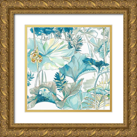 Blue Tropico II  Gold Ornate Wood Framed Art Print with Double Matting by Egan, N.H.