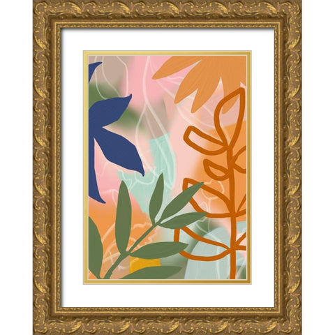 Summer Jungle I  Gold Ornate Wood Framed Art Print with Double Matting by Haase, Andrea