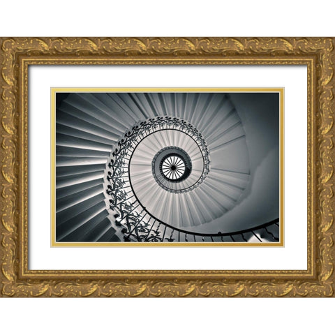 The Tulip Staircase Gold Ornate Wood Framed Art Print with Double Matting by Jackson, Nick