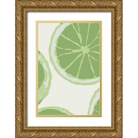 Juicy Lime Gold Ornate Wood Framed Art Print with Double Matting by Stelfox, Norm