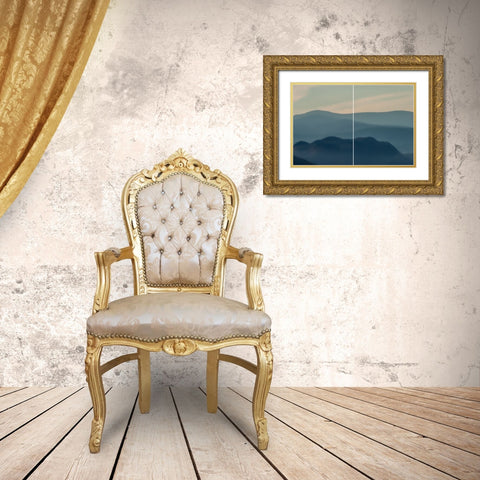 Blue Mountains Gold Ornate Wood Framed Art Print with Double Matting by Stelfox, Norm