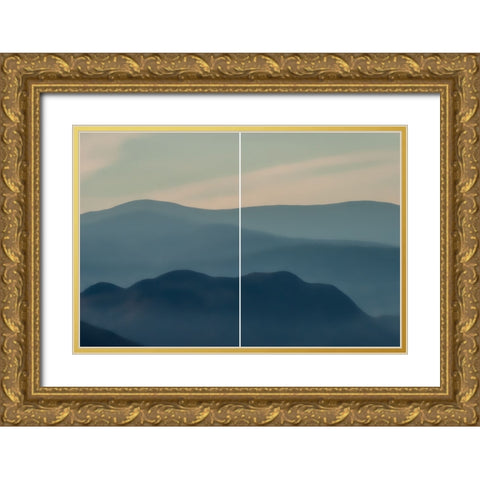 Blue Mountains Gold Ornate Wood Framed Art Print with Double Matting by Stelfox, Norm