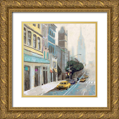 New York Gold Ornate Wood Framed Art Print with Double Matting by Novak, Rick