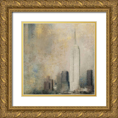Light New York Abstract I Gold Ornate Wood Framed Art Print with Double Matting by Novak, Rick