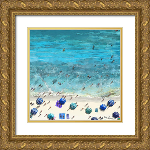 Hot Summer Beach Gold Ornate Wood Framed Art Print with Double Matting by Novak, Rick