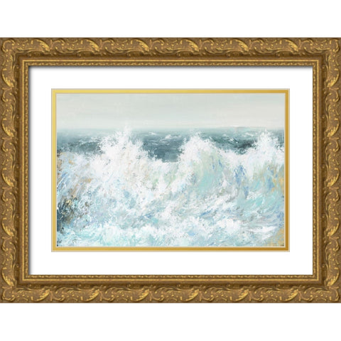 Ocean Wave Gold Ornate Wood Framed Art Print with Double Matting by Calameo