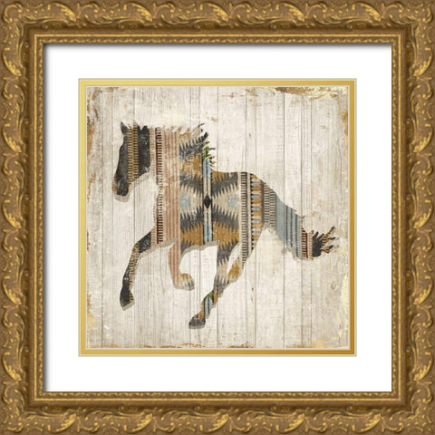 Navaho Horse I  Gold Ornate Wood Framed Art Print with Double Matting by Jones, Eli