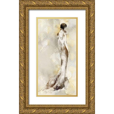 Art Deco Woman II  Gold Ornate Wood Framed Art Print with Double Matting by Jones, Eli