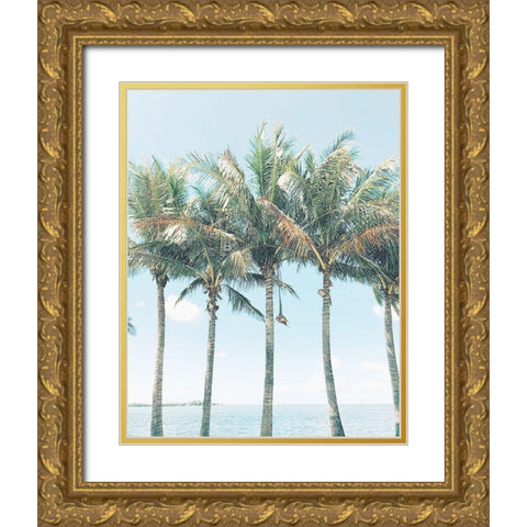 Island of Palms  Gold Ornate Wood Framed Art Print with Double Matting by Joy, Olivia