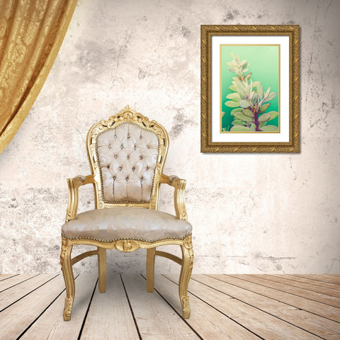 Green Blossom  Gold Ornate Wood Framed Art Print with Double Matting by Joy, Olivia