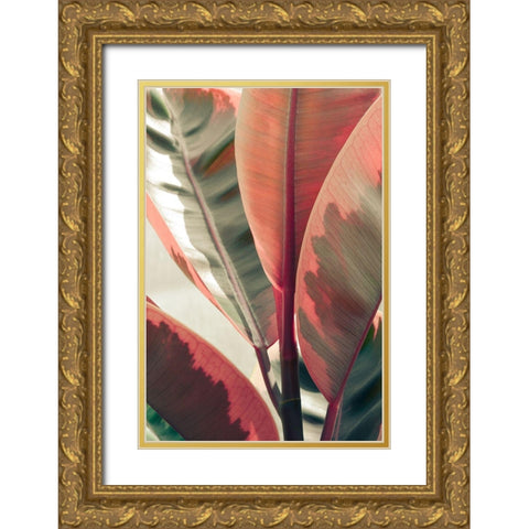 Peachy Gold Ornate Wood Framed Art Print with Double Matting by Joy, Olivia