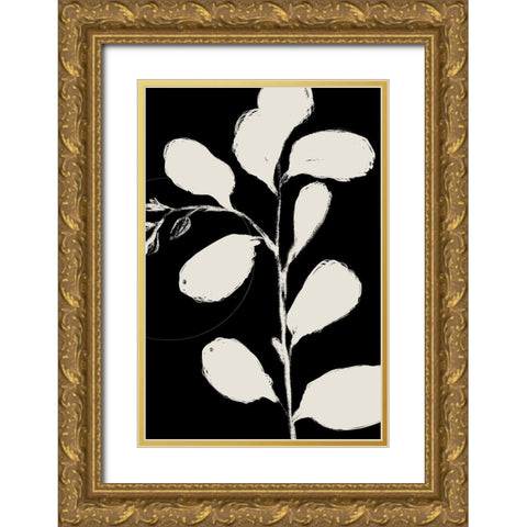 Botanical Silhoette II  Gold Ornate Wood Framed Art Print with Double Matting by Holman, Nicholas