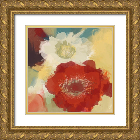 Blooming Flowers Gold Ornate Wood Framed Art Print with Double Matting by Orlov, Irena