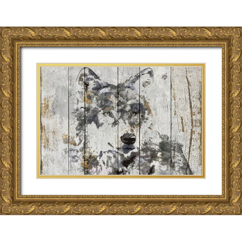 Wolf Gaze  Gold Ornate Wood Framed Art Print with Double Matting by Orlov, Irena