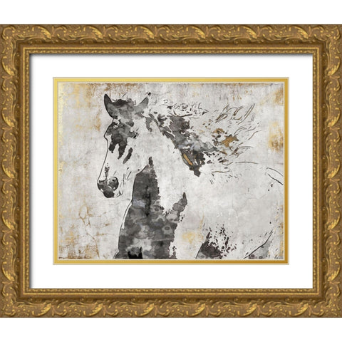 Running in the WindÂ  Gold Ornate Wood Framed Art Print with Double Matting by Orlov, Irena