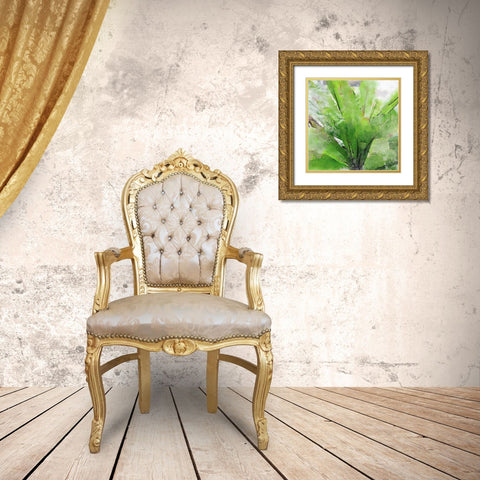 Rustic Green Embrace I  Gold Ornate Wood Framed Art Print with Double Matting by Orlov, Irena