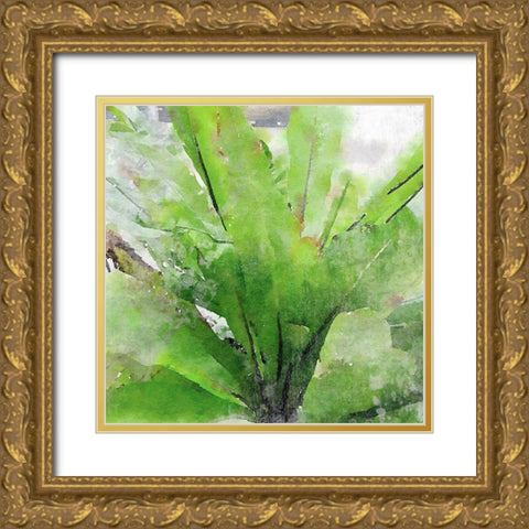 Rustic Green Embrace I  Gold Ornate Wood Framed Art Print with Double Matting by Orlov, Irena