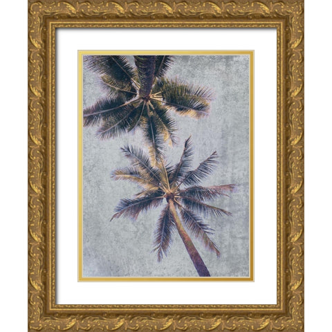 Beachscape Brown Palms Gold Ornate Wood Framed Art Print with Double Matting by Orlov, Irena