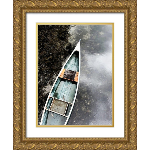Blue Old Wooden Boat I Gold Ornate Wood Framed Art Print with Double Matting by Orlov, Irena