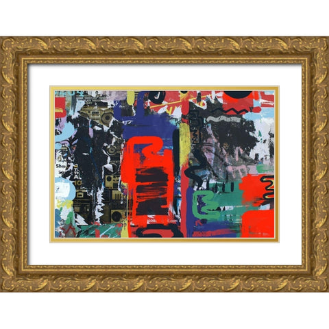 Paint Over It  Gold Ornate Wood Framed Art Print with Double Matting by Orlov, Irena
