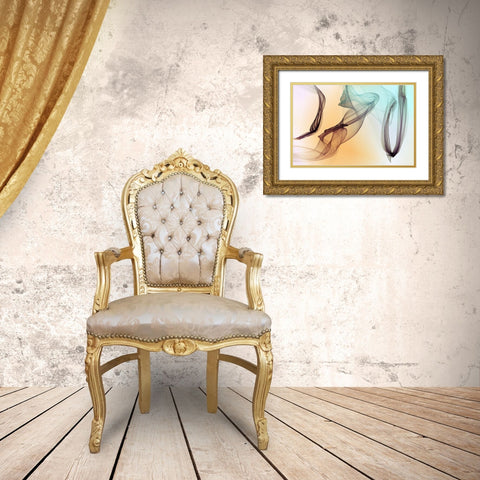 Abstract Gradient II Gold Ornate Wood Framed Art Print with Double Matting by Orlov, Irena