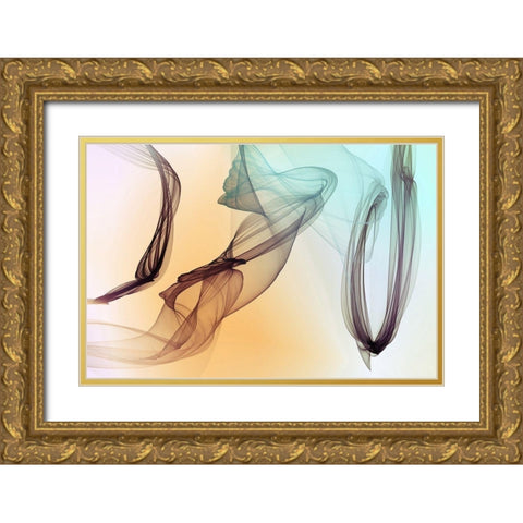 Abstract Gradient II Gold Ornate Wood Framed Art Print with Double Matting by Orlov, Irena