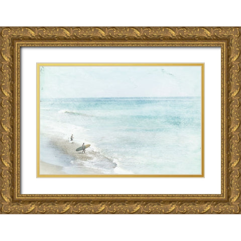 Blue Surfing  Gold Ornate Wood Framed Art Print with Double Matting by Orlov, Irena